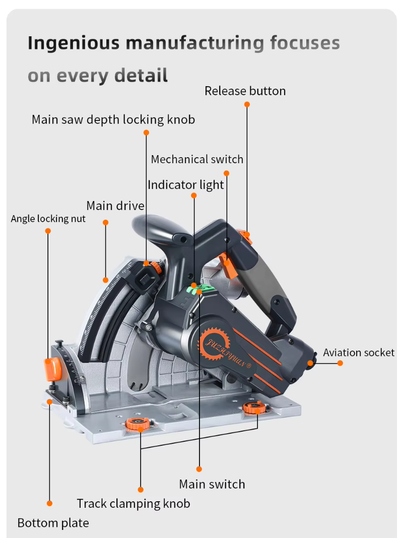 2000W Miter Saw with Guide Rail BL-M36