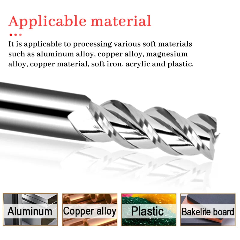 HRC58 Three-edge Carbide Aluminum Milling Cutter CNC Milling Cutter BL-TL764