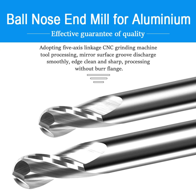 Tungsten Steel 2-edge Arc CNC Milling Cutter BL-TL762