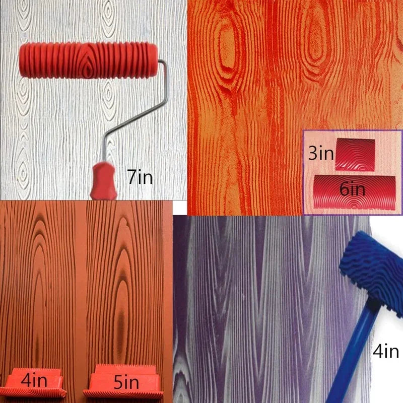 Wood Grain Tool Set Texture Rubber Paint Roller Brush BL-TL751