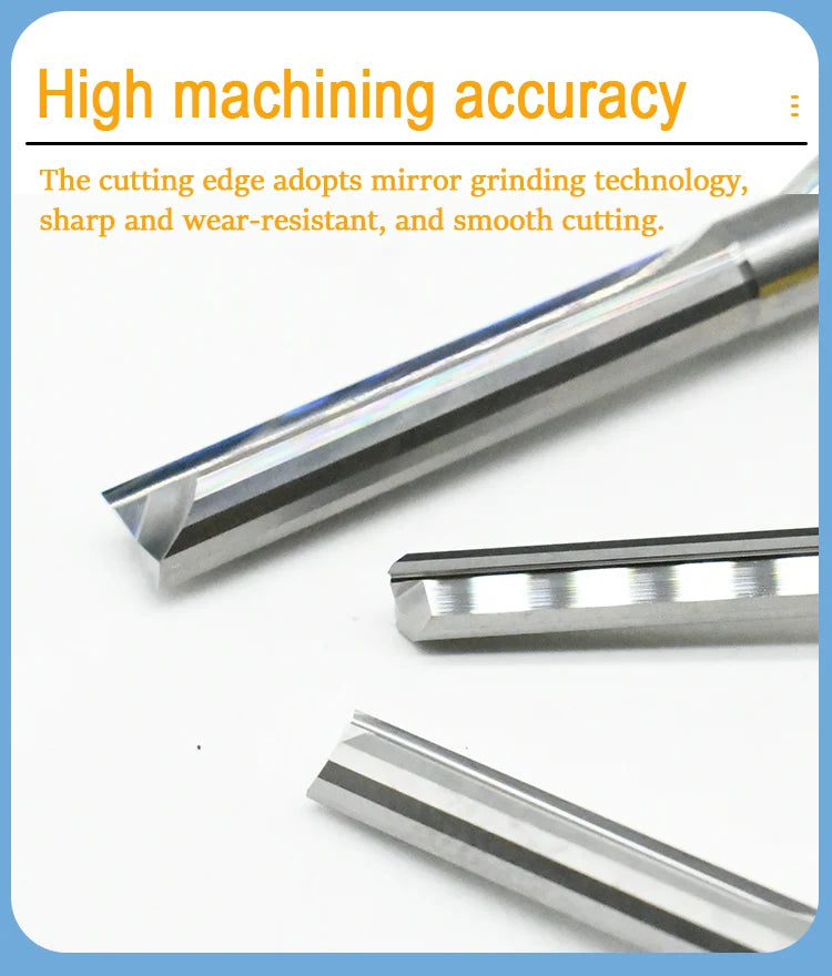5 PCS Tungsten Carbide 2-Edge Straight Flute CNC End Mills BL-TL768