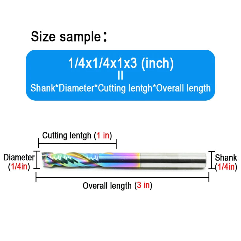 1/4 inch Nano Blue Coated Carbide End Mill BL-TL766