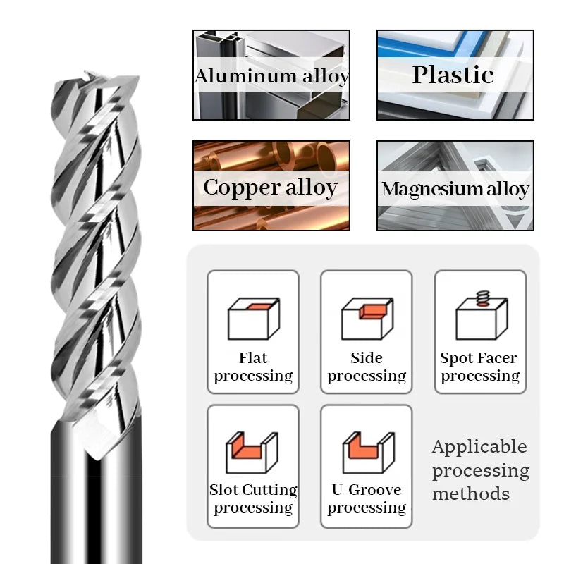 HRC58 Three-edge Carbide Aluminum Milling Cutter CNC Milling Cutter BL-TL764