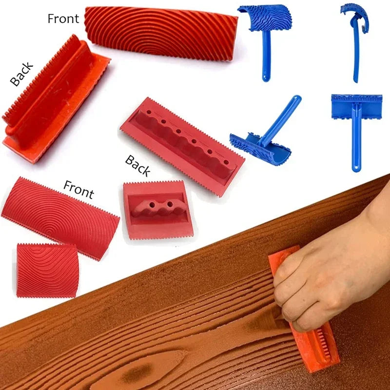 Wood Grain Tool Set Texture Rubber Paint Roller Brush BL-TL751