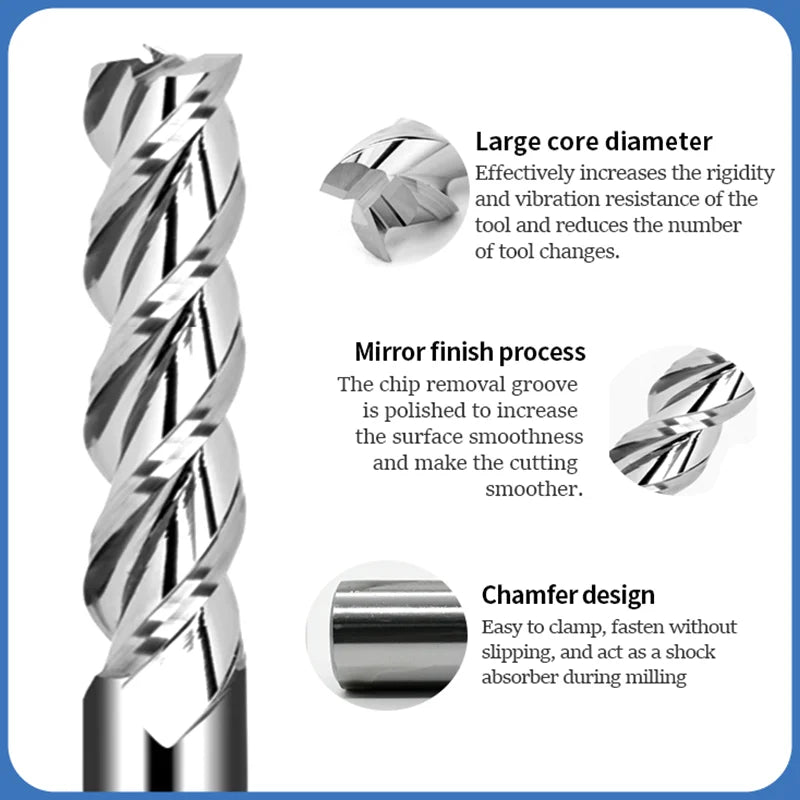 HRC58 Three-edge Carbide Aluminum Milling Cutter CNC Milling Cutter BL-TL764