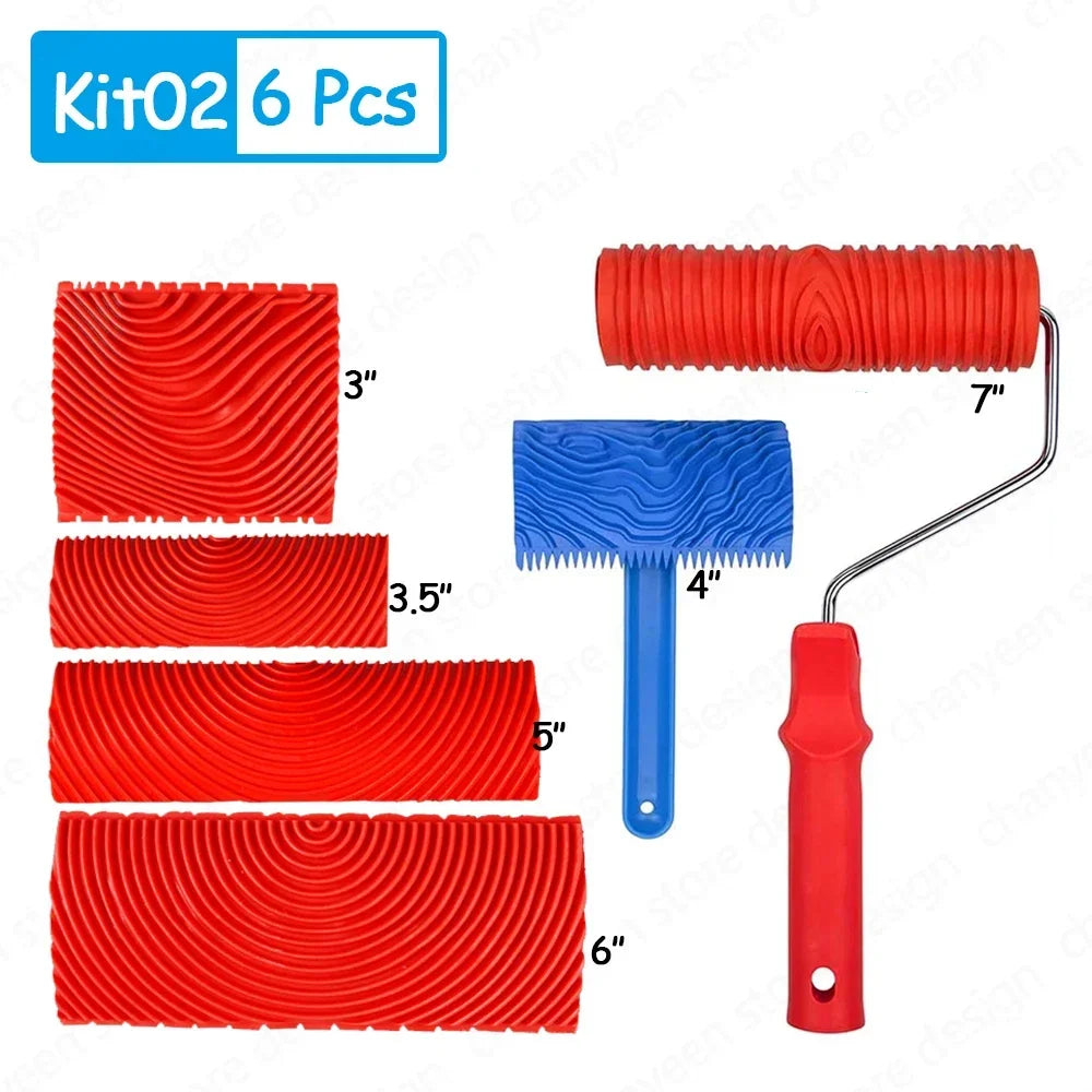 Wood Grain Tool Set Texture Rubber Paint Roller Brush BL-TL751