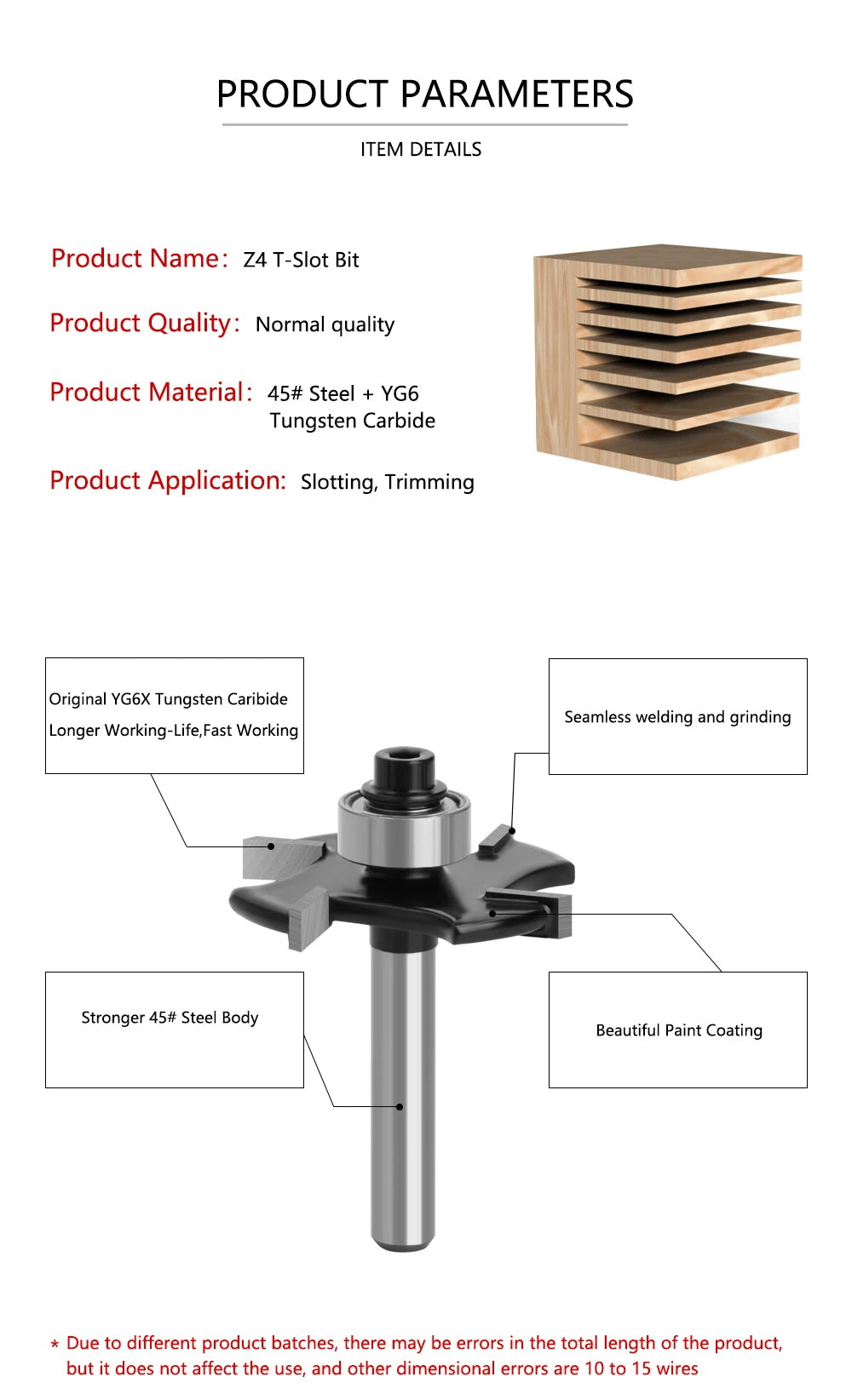 Four-edge T-type slotting milling cutter BL-TL728