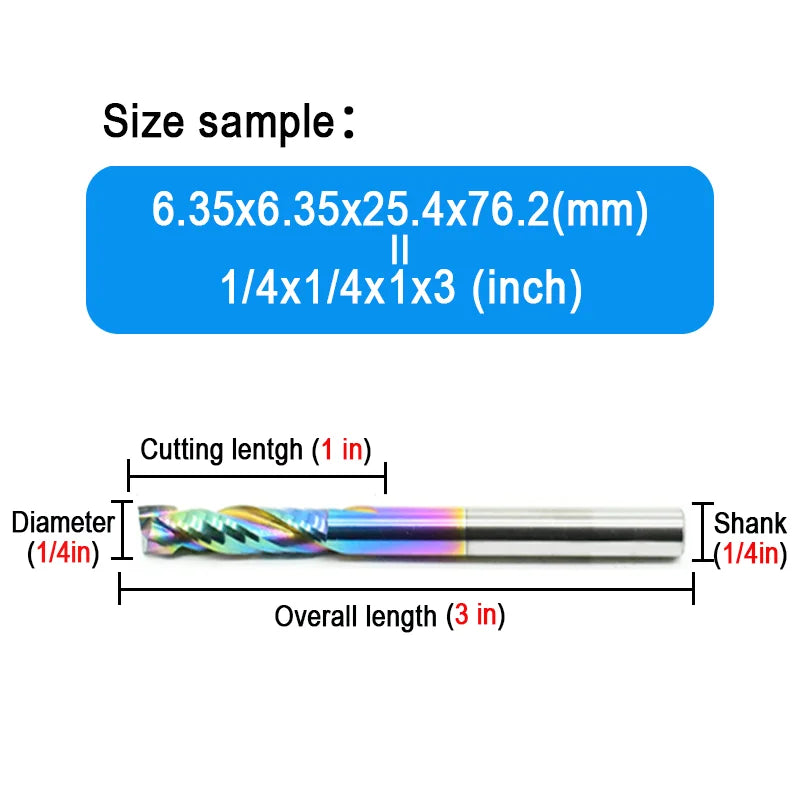 1/4 inch Nano Blue Coated Carbide End Mill BL-TL766