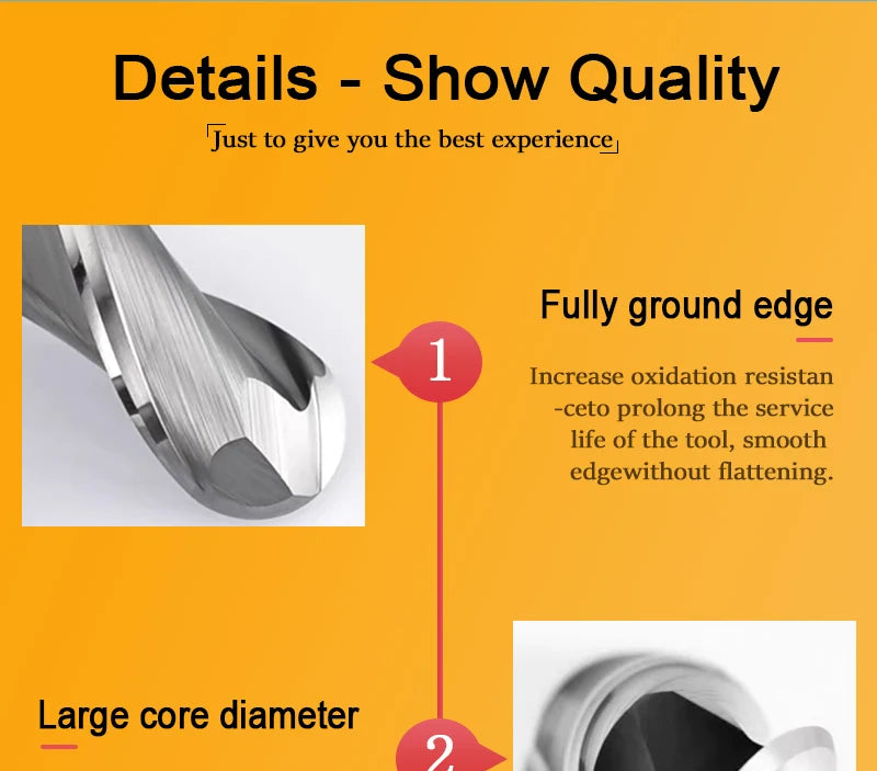 Tungsten Steel 2-edge Arc CNC Milling Cutter BL-TL762