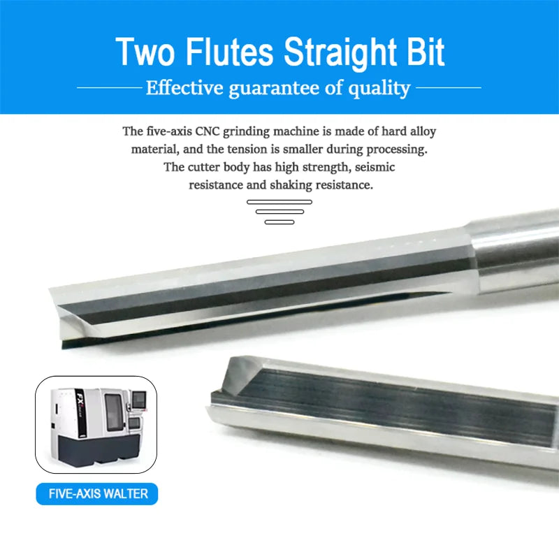 5 PCS Tungsten Carbide 2-Edge Straight Flute CNC End Mills BL-TL768